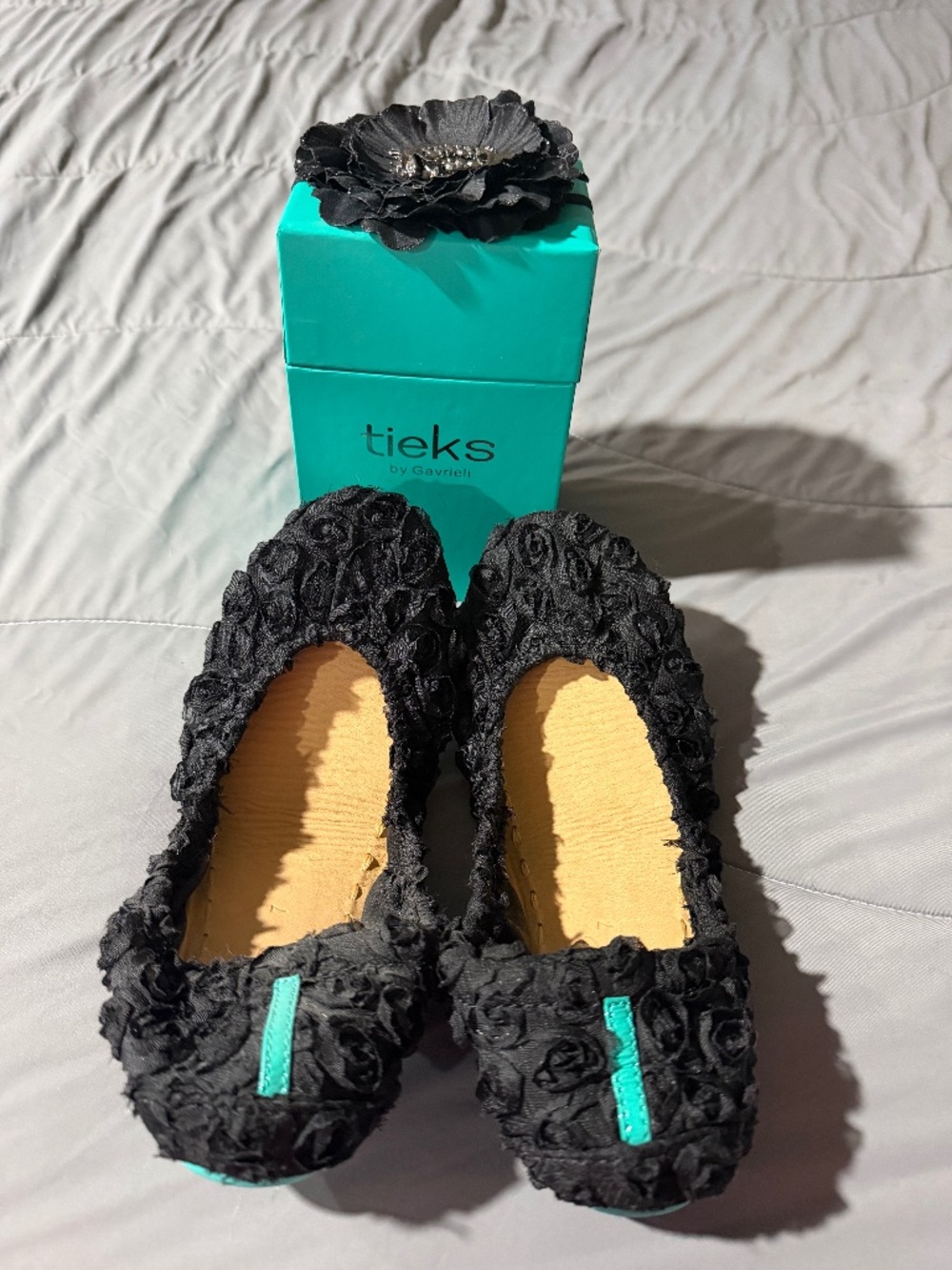 Tieks Black Rose Size 7 BRAND NEW